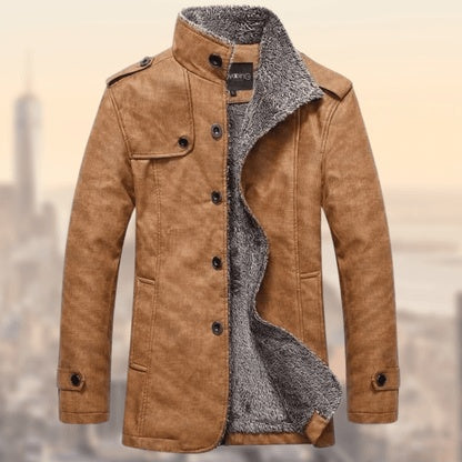 Chaqueta Bomber de Cuero de Piel de Hombre