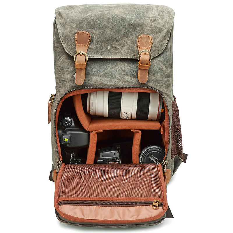 Mochila de cámara de lona multifuncional premium