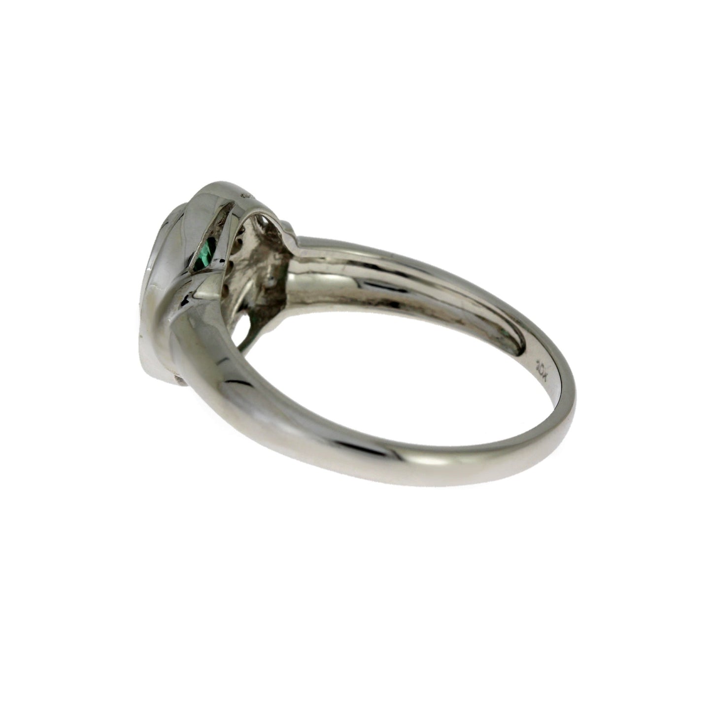 Natural .60ct Emerald Diamond Ring in 10KT White Gold