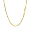 Cadena de cuerda de corte de diamante sólido de oro amarillo de 10k de 2.75 mm