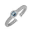 Bracelet jonc en texture popcorn avec topaze bleue et diamants