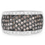 Bague en diamant champagne et blanc de 0,87 carat en argent sterling