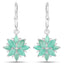 2.92 Carat Genuine Emerald and White Diamond Earrings in Sterling Silver