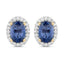 Boucles d'oreilles en saphir bleu et diamants blancs de 2,16 carats
