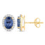 Boucles d'oreilles en saphir bleu et diamants blancs de 2,16 carats