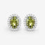 Pendientes de 1.92 quilates de turmalina verde y diamante en oro blanco de 14 quilates