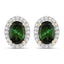 1.92 Carat Green Tourmaline & Diamond 14K Yellow Gold Earrings