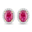 1.96 Carat Genuine Ruby and White Diamond 14K Yellow Gold Earrings