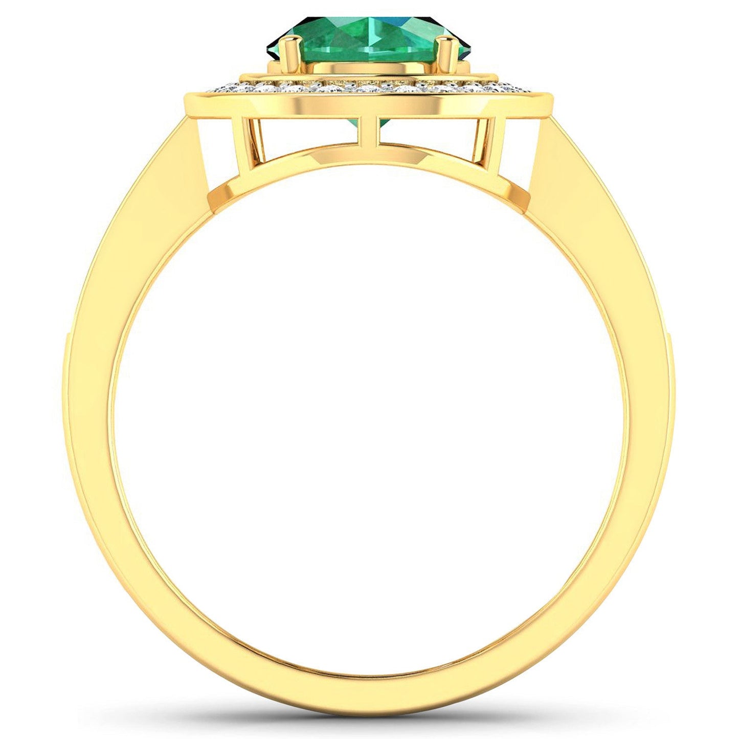 Anillo de Esmeralda Zambiana y Diamante Blanco de 1.87 Quilates