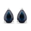 Boucles d'oreilles en saphir bleu véritable de 1,60 carat en or blanc 10K