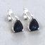 Boucles d'oreilles en saphir bleu véritable de 1,60 carat en or blanc 10K