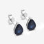 Boucles d'oreilles en saphir bleu véritable de 1,60 carat en or blanc 10K