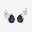 Boucles d'oreilles en saphir bleu véritable de 1,60 carat en or blanc 10K