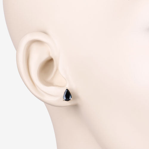 Pendientes de zafiro azul genuino de 1.60 quilates en oro amarillo de 10 quilates