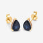 Pendientes de zafiro azul genuino de 1.60 quilates en oro amarillo de 10 quilates