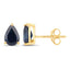 Pendientes de Zafiro Azul Genuino de 1.60 Quilates en Oro Amarillo de 14K