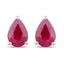Boucles d'oreilles en or blanc 14K avec rubis véritable de 1,60 carat