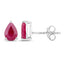 Boucles d'oreilles en or blanc 14K avec rubis véritable de 1,60 carat