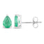 1.30 Carat Genuine Zambian Emerald 10K White Gold Earrings