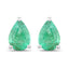 1.30 Carat Genuine Zambian Emerald 14K White Gold Earrings