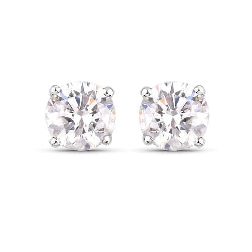 Boucles d'oreilles en diamant blanc véritable de 0,54 carat en or blanc 14K