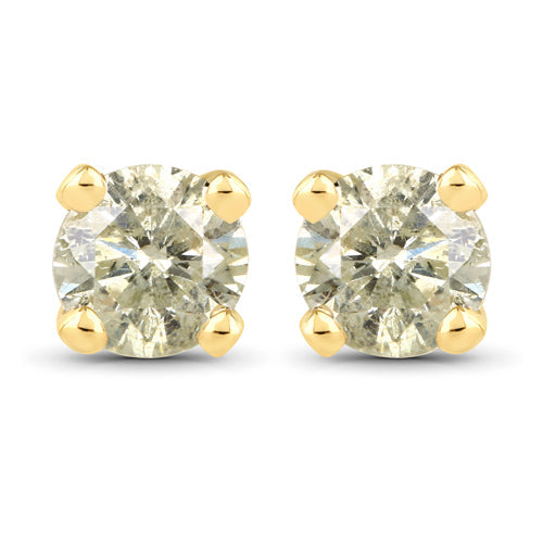 Pendientes de Diamante LB de 0.92 Quilates en Oro Amarillo de 14K