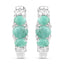 Boucles d'oreilles en émeraude véritable de 1,30 carat et topaze blanche en argent sterling