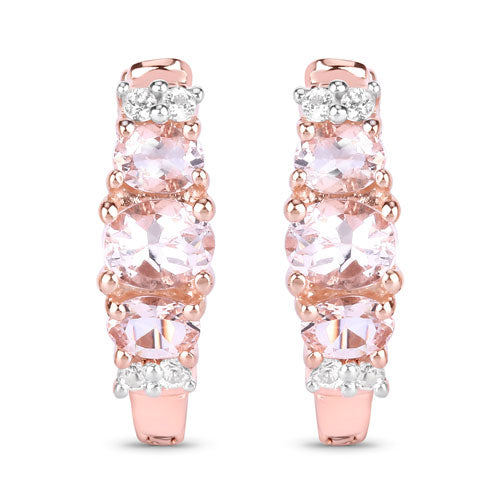 Pendientes de Morganita y Topacio Blanco de 1.32 Quilates en Plata Esterlina