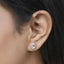 1.61 Carat Genuine Morganite and White Diamond Halo Earrings