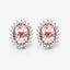 1.61 Carat Genuine Morganite and White Diamond Halo Earrings