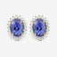 Boucles d'oreilles en tanzanite véritable de 1,71 carat et diamants blancs en or jaune 14K