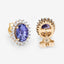 Boucles d'oreilles en tanzanite véritable de 1,71 carat et diamants blancs en or jaune 14K