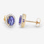Boucles d'oreilles en tanzanite véritable de 1,71 carat et diamants blancs en or jaune 14K