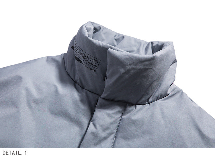 Snow Mountain Print Big Pocket Men's Cotton Jacket