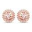 Pendientes Halo de Morganita y Diamante Blanco de 0.93 Quilates