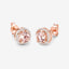 Pendientes Halo de Morganita y Diamante Blanco de 0.93 Quilates