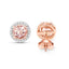 Pendientes Halo de Morganita y Diamante Blanco de 0.93 Quilates