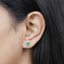 Pendientes de Esmeralda Zambiana y Diamante de 0.91 Quilates en Oro Blanco de 14K