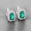 Pendientes de Esmeralda Zambiana y Diamante de 0.91 Quilates en Oro Blanco de 14K