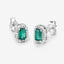 Pendientes de Esmeralda Zambiana y Diamante de 0.91 Quilates en Oro Blanco de 14K