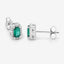 Pendientes de Esmeralda Zambiana y Diamante de 0.91 Quilates en Oro Blanco de 14K
