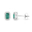 Pendientes de Esmeralda Zambiana y Diamante de 0.91 Quilates en Oro Blanco de 14K