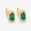 0.91 Carat Genuine Zambian Emerald and Diamond 14K Gold Earrings