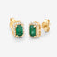 0.91 Carat Genuine Zambian Emerald and Diamond 14K Gold Earrings