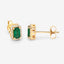 0.91 Carat Genuine Zambian Emerald and Diamond 14K Gold Earrings