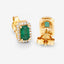 0.91 Carat Genuine Zambian Emerald and Diamond 14K Gold Earrings