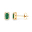 0.91 Carat Genuine Zambian Emerald and Diamond 14K Gold Earrings