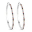2.24 Carat Multi Sapphire .925 Sterling Silver Hoop Earrings