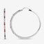 2.24 Carat Multi Sapphire .925 Sterling Silver Hoop Earrings