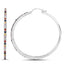 2.24 Carat Multi Sapphire .925 Sterling Silver Hoop Earrings